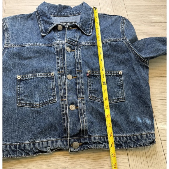 Polo Jeans Co Ralph Lauren Womens Cropped Denim Jean Jacket Vintage Y2K USA Sz M - Picture 2 of 9